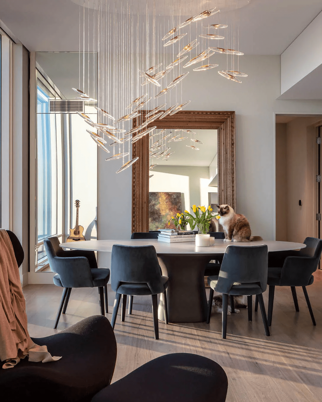 Hylor lampadario Luxury Moonlight Whispers in vetro