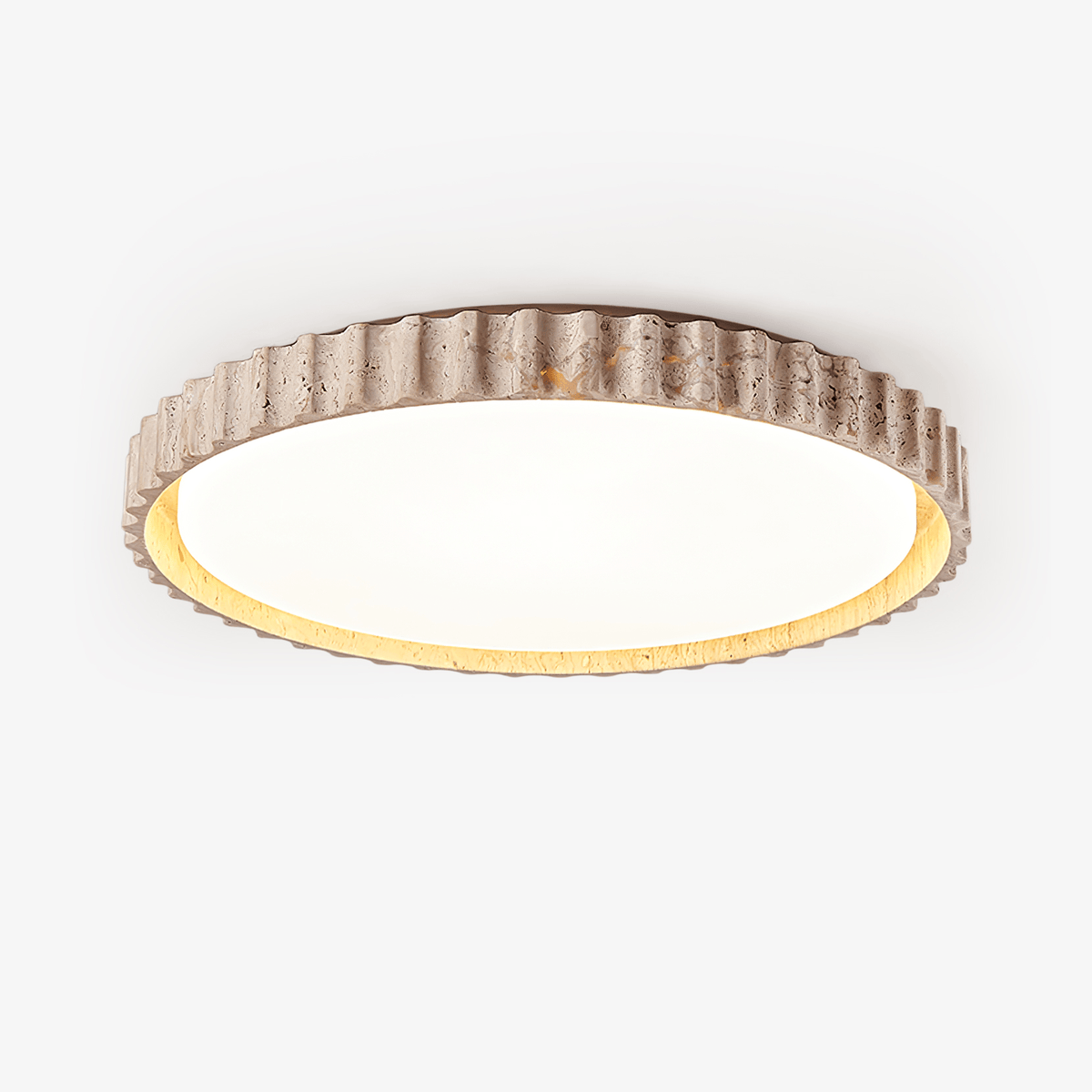 Obsidian lampada da soffitto anello a listelli in travertino