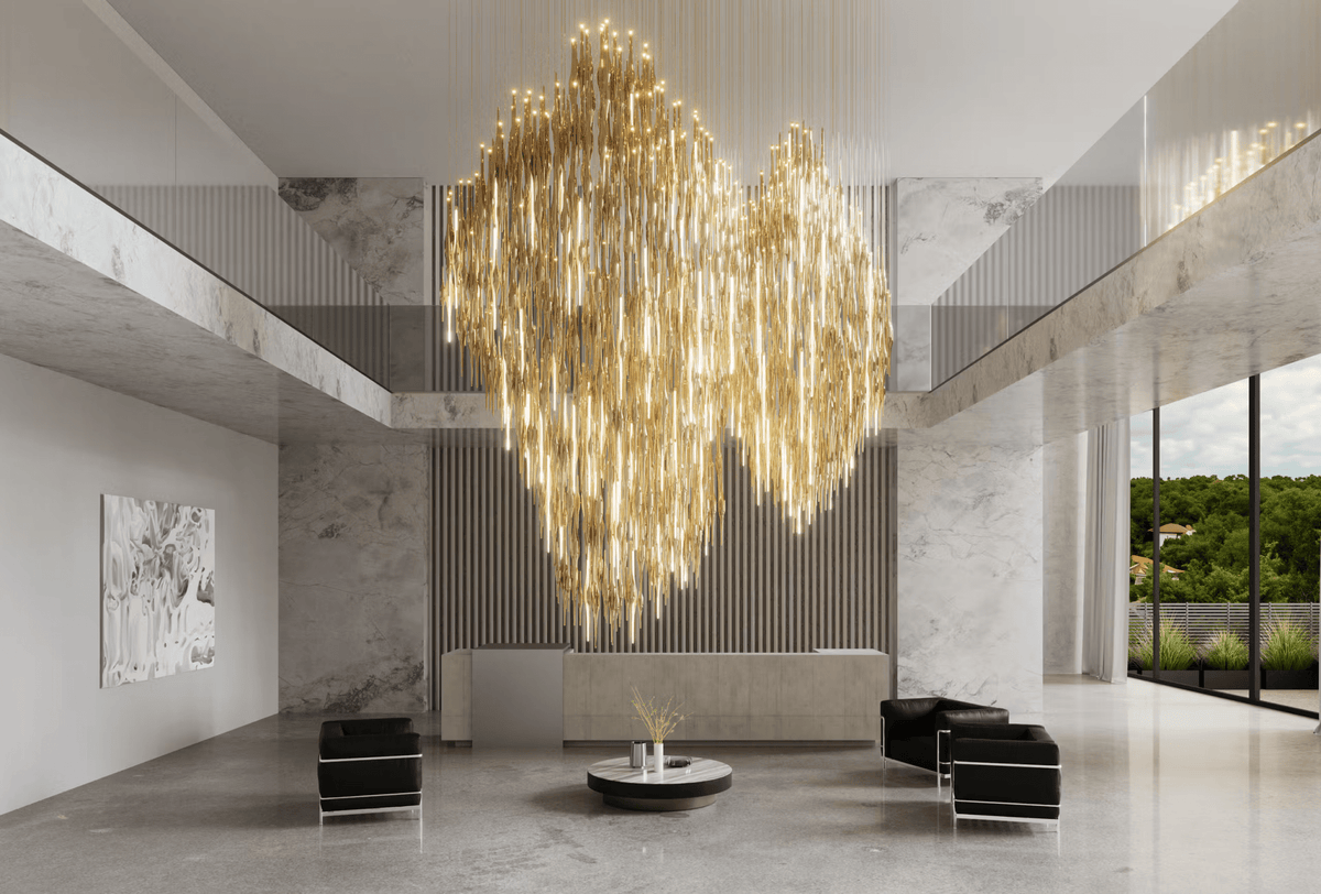 HydroDrop Amber Grand Cascade lampadario in vetro