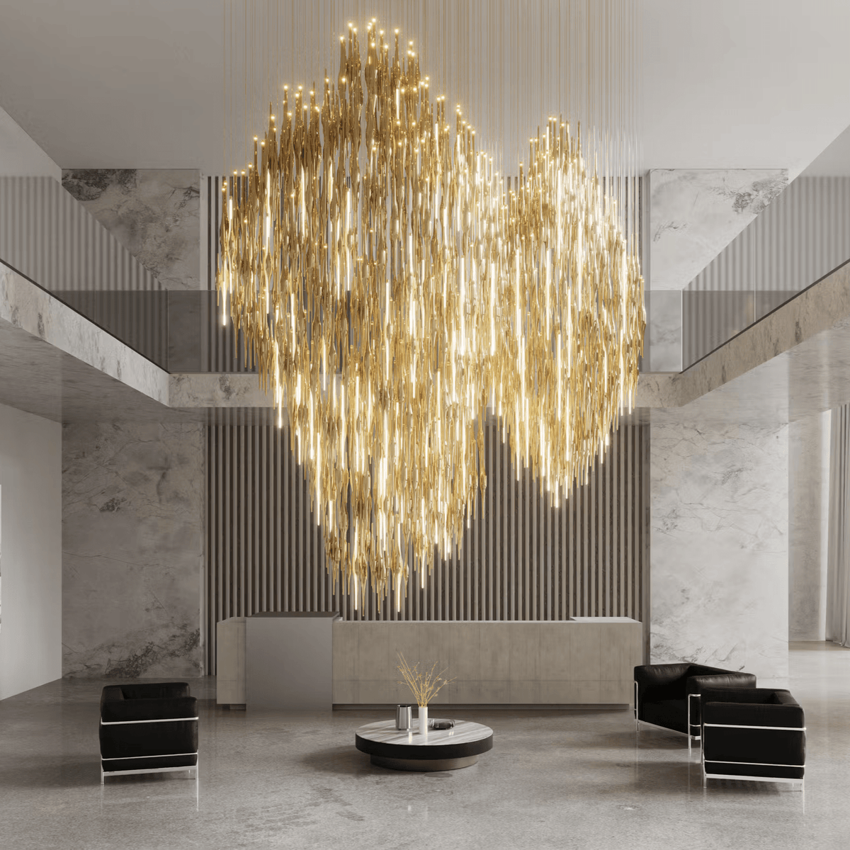 HydroDrop Amber Grand Cascade lampadario in vetro