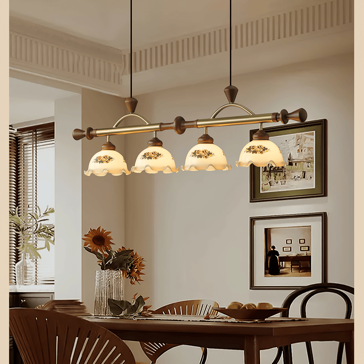 Valcrest lampada a sospensione con motivo floreale multicolore