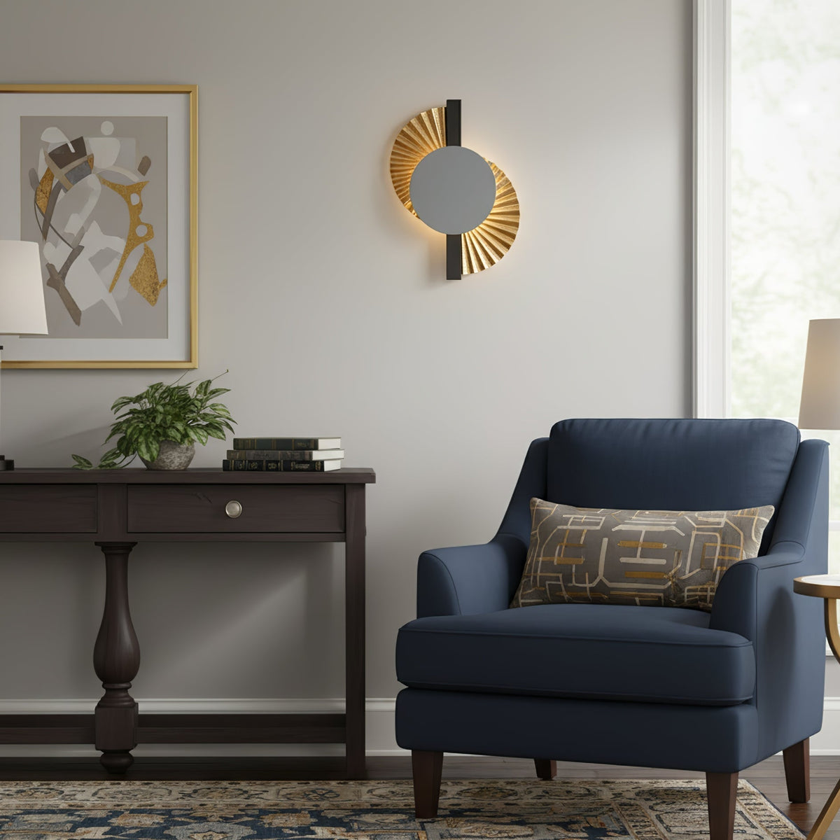 Arbordale lampada da parete Gilded Fan in oro