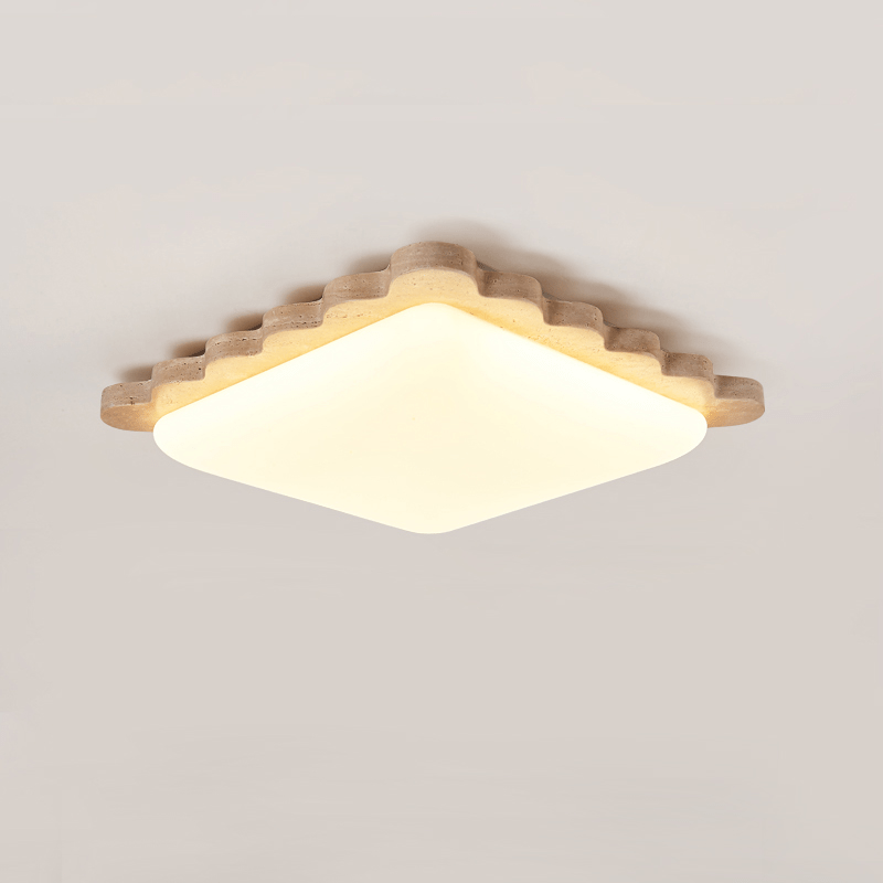 Crestwood lampada da soffitto in travertino giallo con bordo a festone