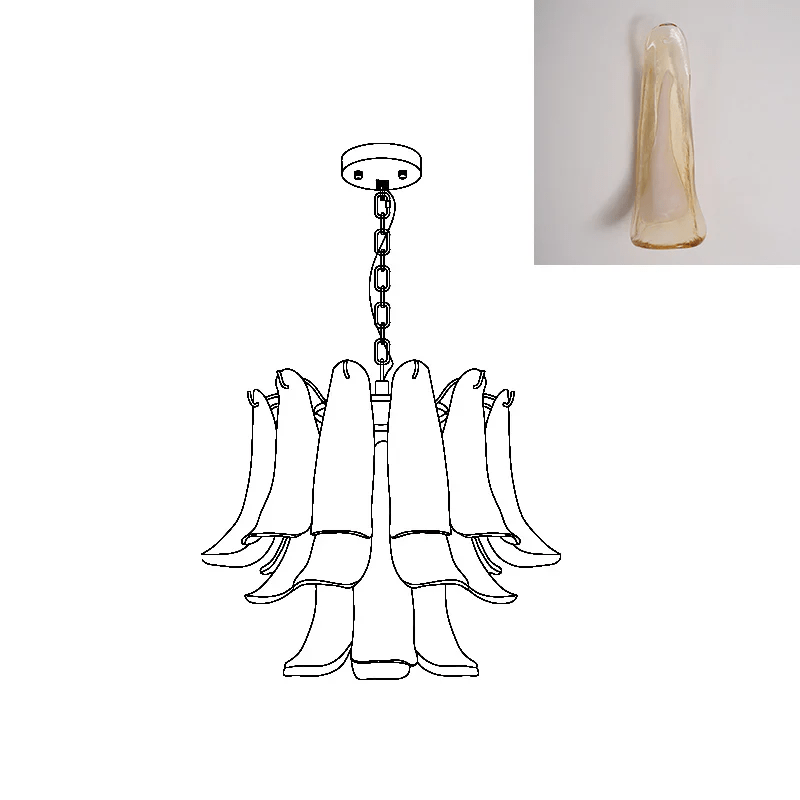 Glyra lampadario ambra Fioritura