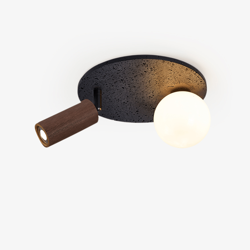 Qule lampada da soffitto flessibile in travertino nero