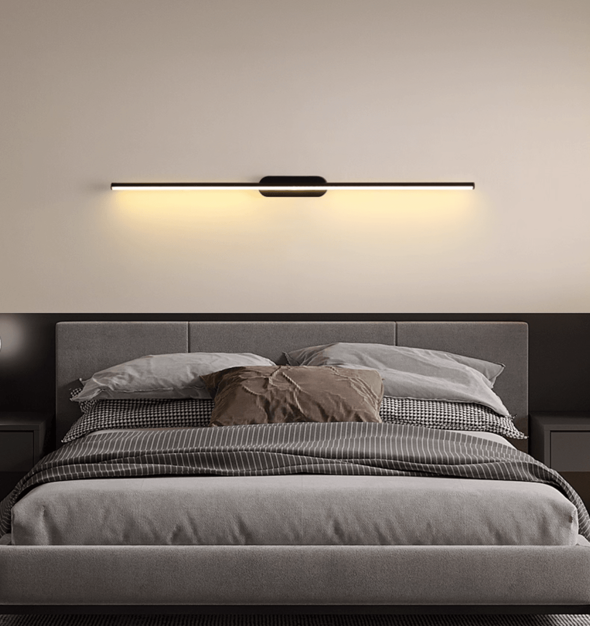 Qirma nero lampada da parete lineare Sottile minimalista