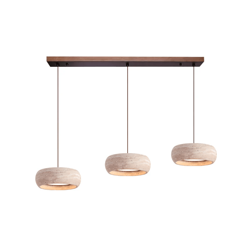 Donut lampada a sospensione in travertino