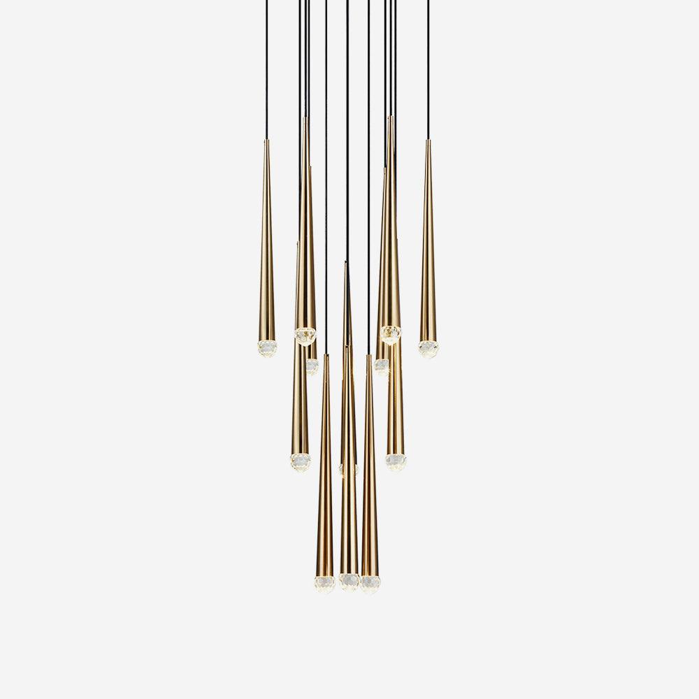 Larry lampadario Cristallo ottone Annerito Argento Scala