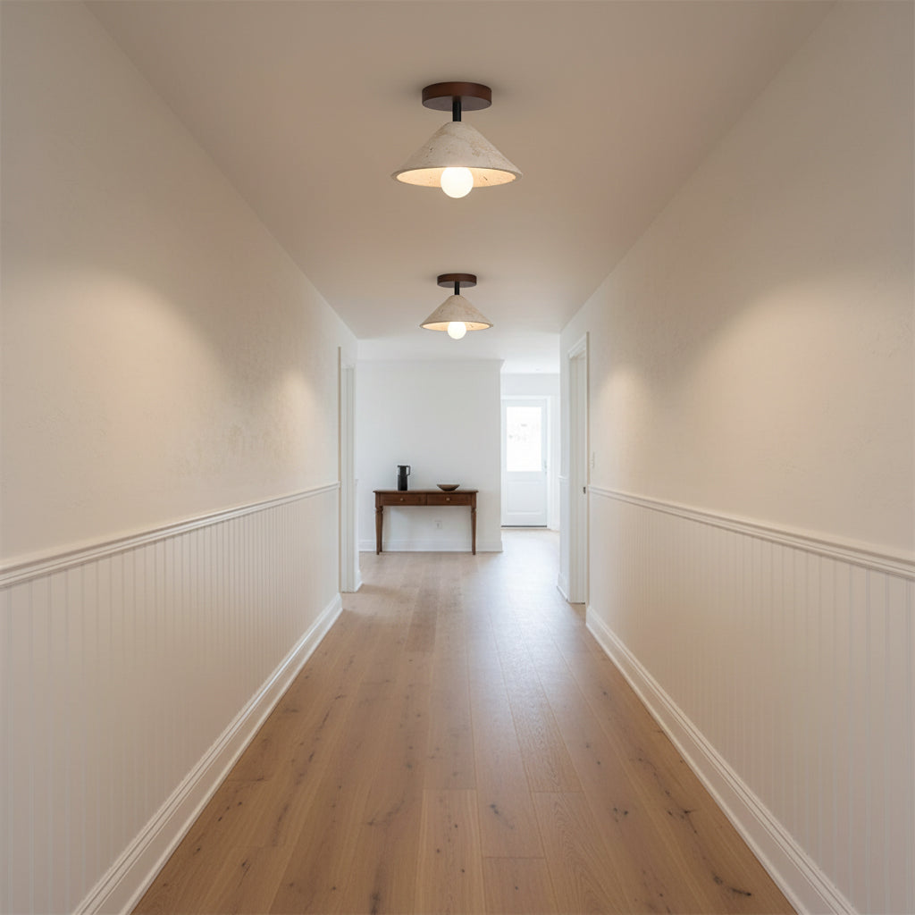 Valorian lampada da soffitto in travertino