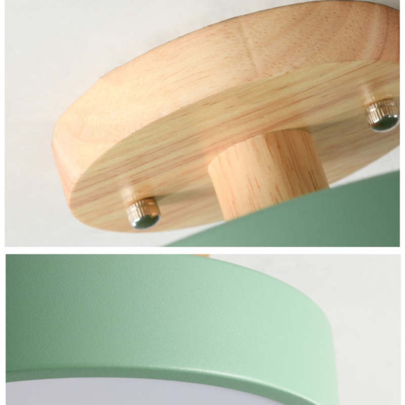 Arisha Moderne Design LED Plafoniere Ingresso Acrilico/Legno Rotonda Legno/Bianco/Rosa/Verde/Grigio