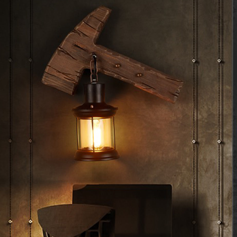 Epoch Vintage LED Lampada da Parete Legno/Metallo Soggiorno/Camera da Letto