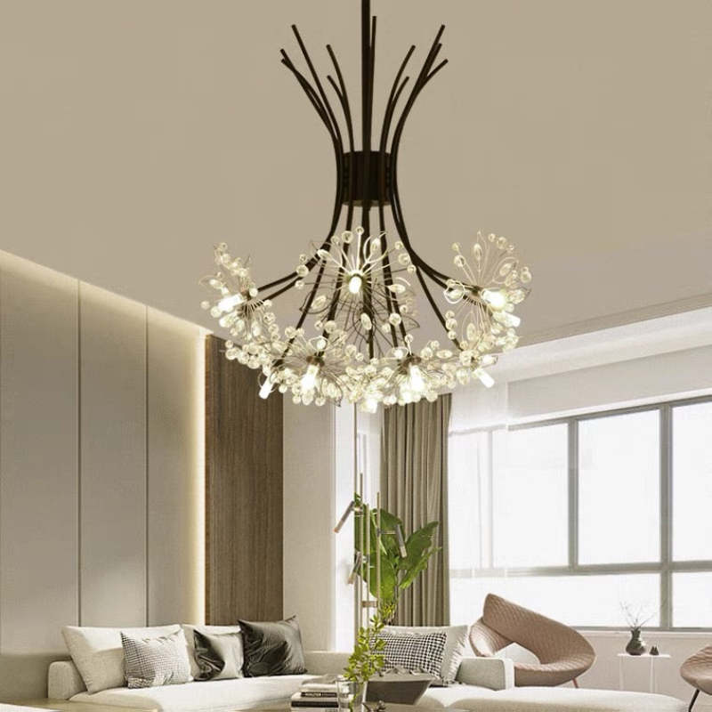 Arisha Moderna Arte Deco Lampada a Sospensione Sputnik Metallo/Acrilico Nero/Oro