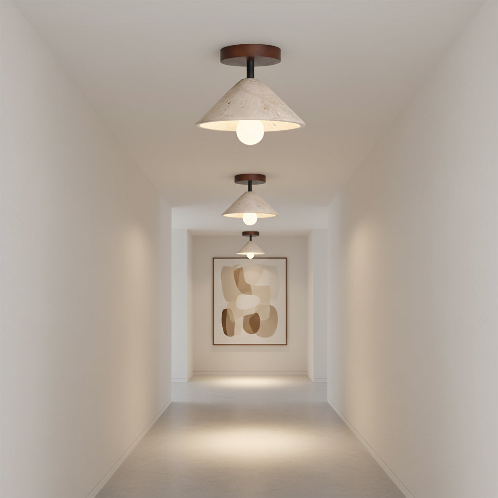 Valorian lampada da soffitto in travertino