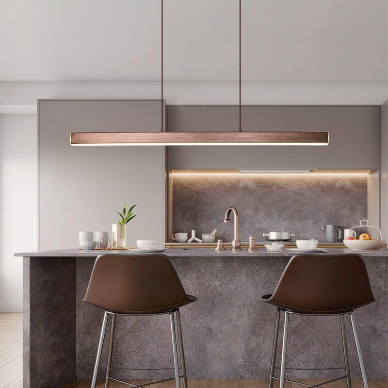 Arisha Moderna LED Lampada a Sospensione Metallo Nero/Marrone Lineare - Relic Pieces