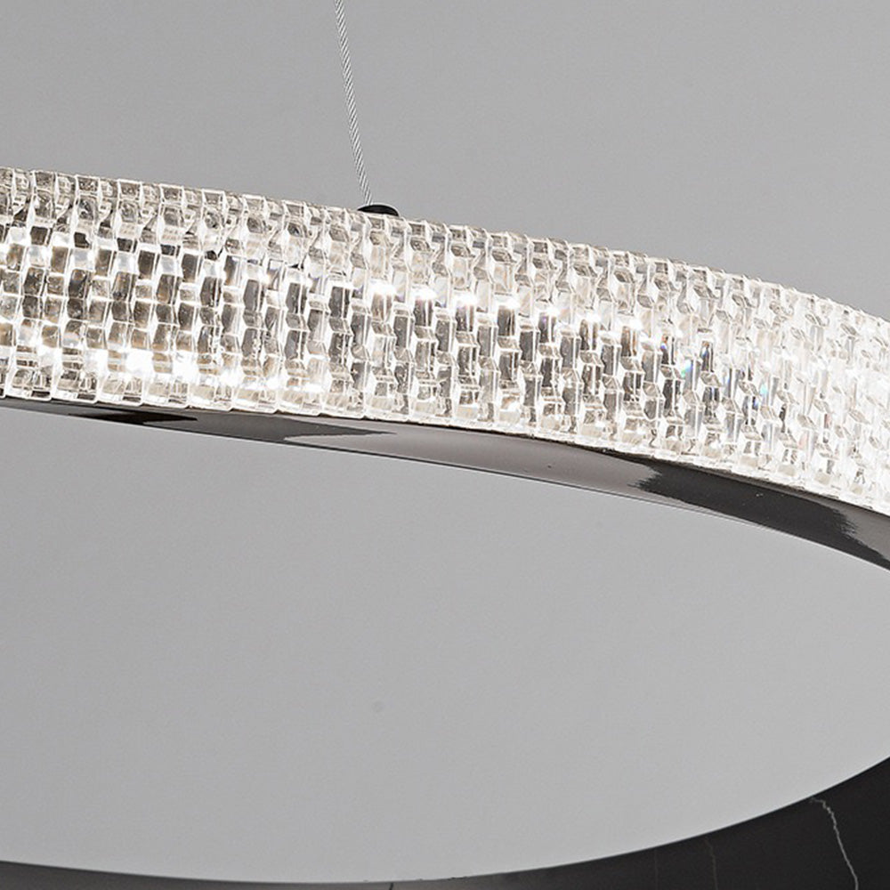Kristy Minimalismo LED Squillo Lampade a Sospensione Metallo Acrilico Oro/Nero Soggiorno/Camera da Letto