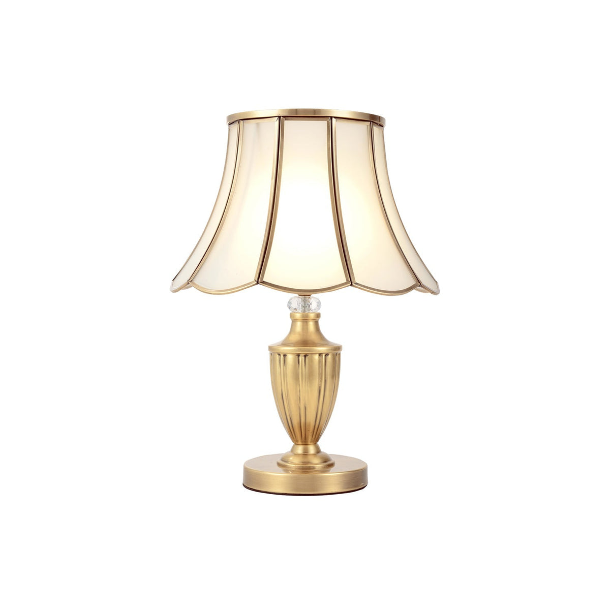 Valencia lampada da tavolo in ottone e vetro vintage