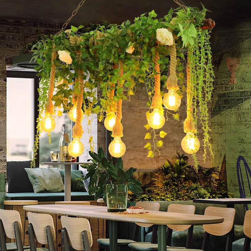 Ritta Naturale Metallo Lampade a Sospensione Verde Soggiorno/Sala da Pranzo