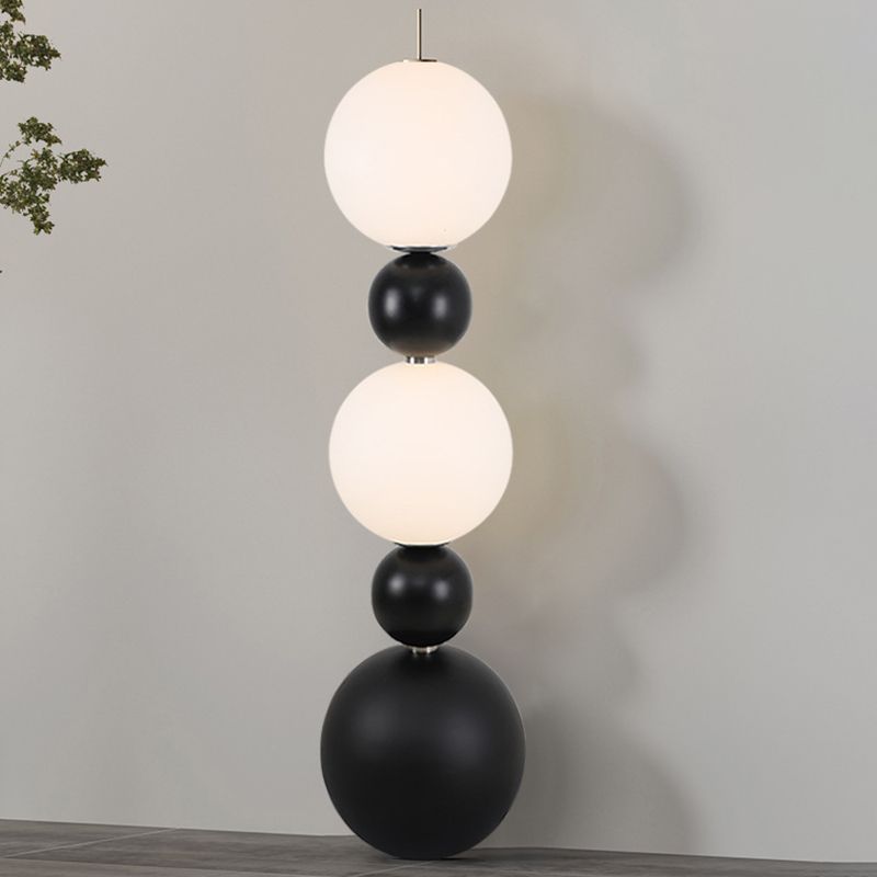 Valentina Moderne LED Lampade da Terra Nero/Bianco Resina/Vetro