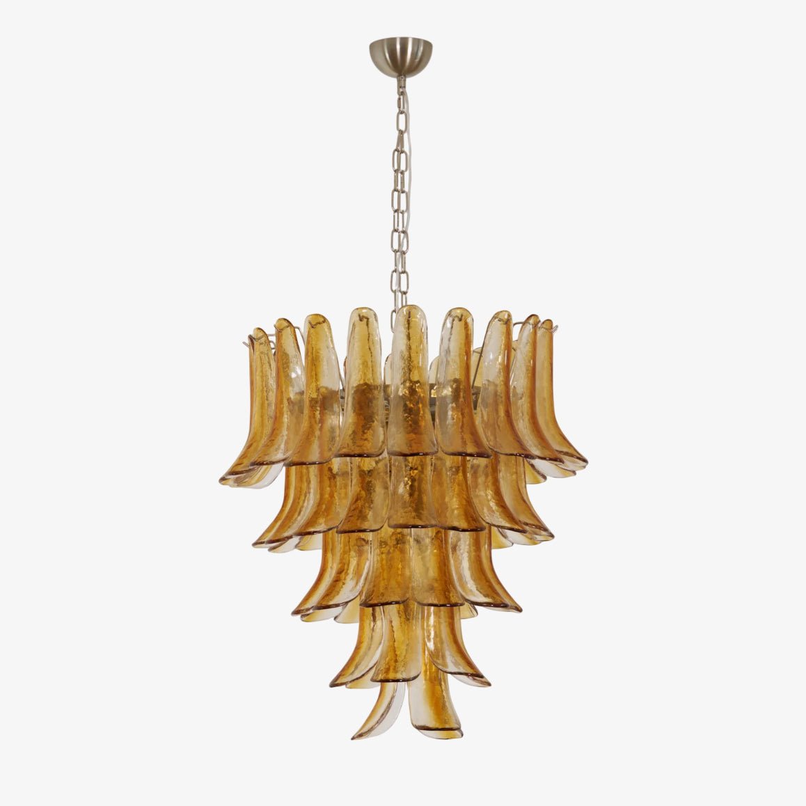Liorisissa lampadario Giglio ambra vetro Murano Strutturato a Livelli