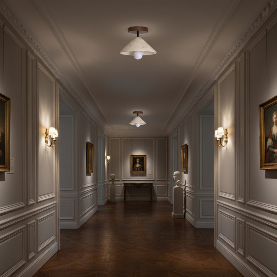 Valorian lampada da soffitto in travertino