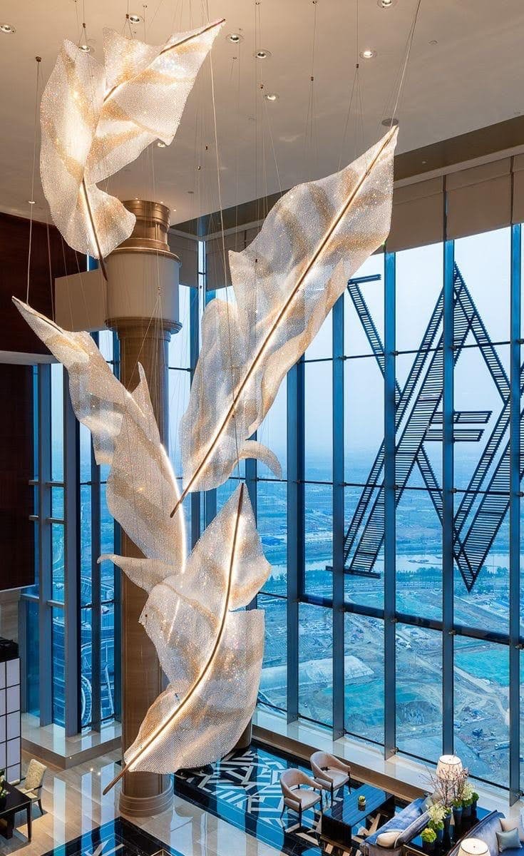 Velinine Individual Creativity Falling Leaves lampadario in vetro