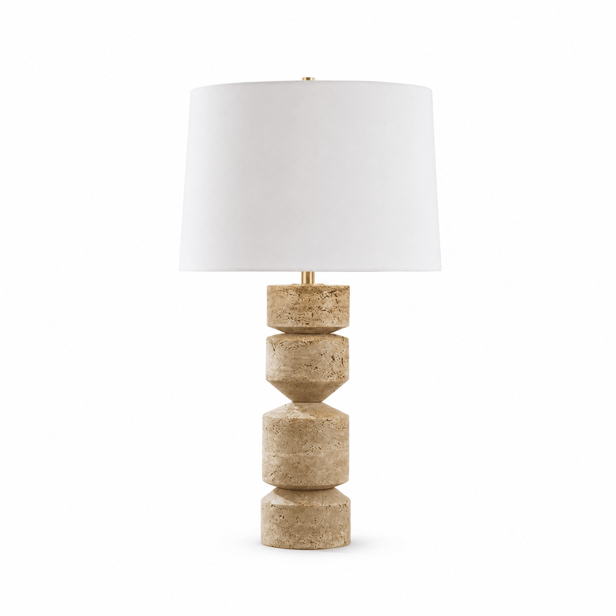 Tessara lampada da tavolo in travertino giallo
