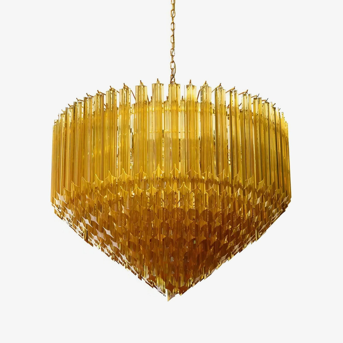 Celiselle lampadario in vetro di Murano ambra Prism Grand Art