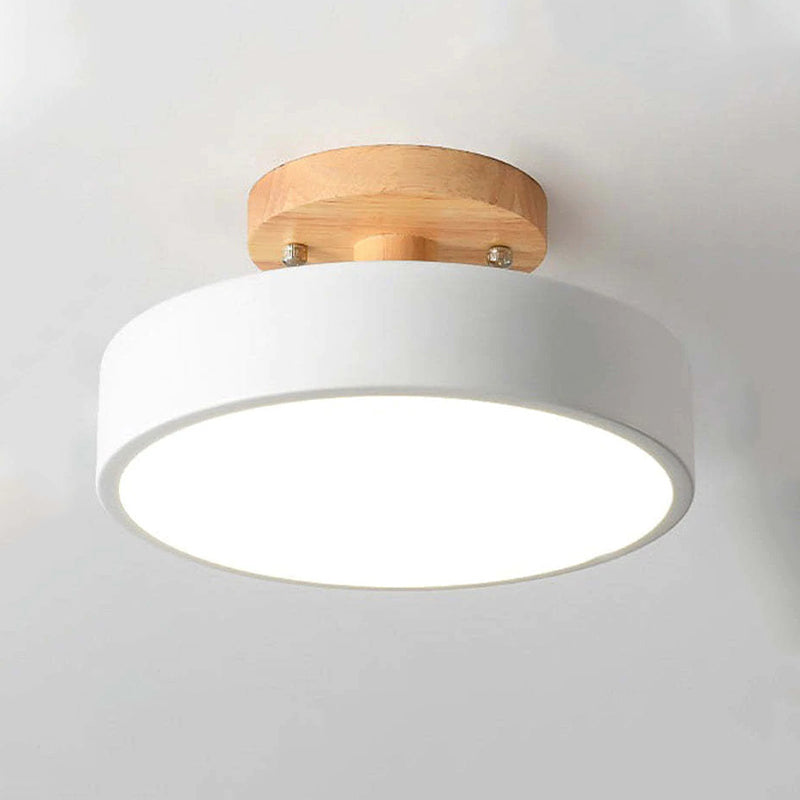 Arisha Moderne Design LED Plafoniere Ingresso Acrilico/Legno Rotonda Legno/Bianco/Rosa/Verde/Grigio