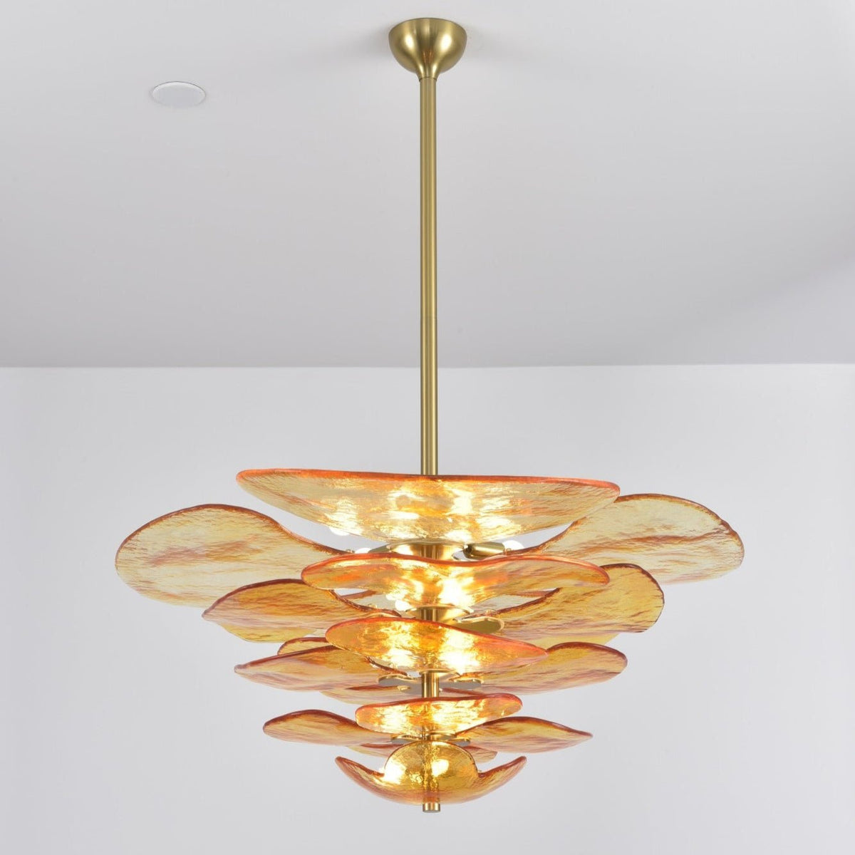 Crivs lampadario Oro vetro Murano petali lusso