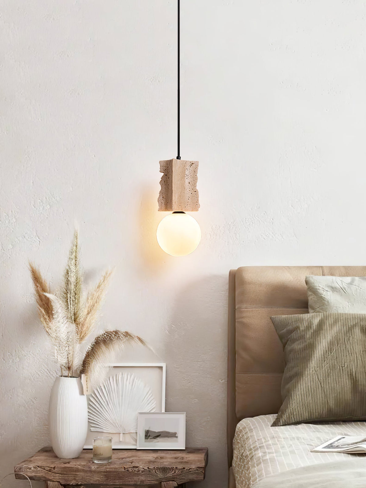 Lampada a sospensione travertino Raw Edge