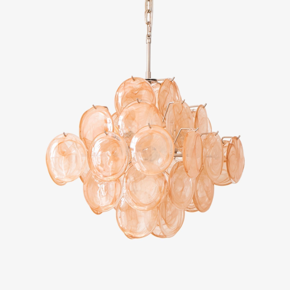 Lioraleon lampadario ambra vetro Murano Dischi Strati Artistici