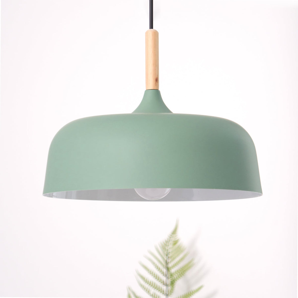 Sylivenne lampada a sospensione con paralume bianco in legno