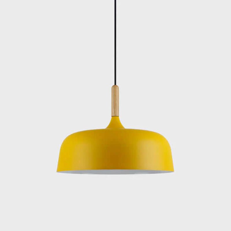 Sylivenne lampada a sospensione con paralume bianco in legno