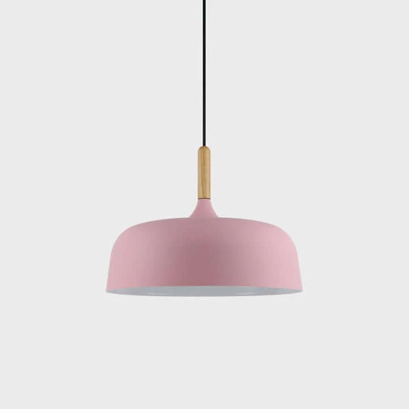 Sylivenne lampada a sospensione con paralume bianco in legno