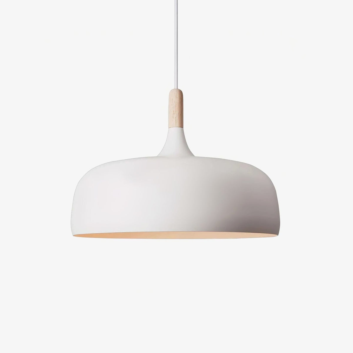 Sylivenne lampada a sospensione con paralume bianco in legno