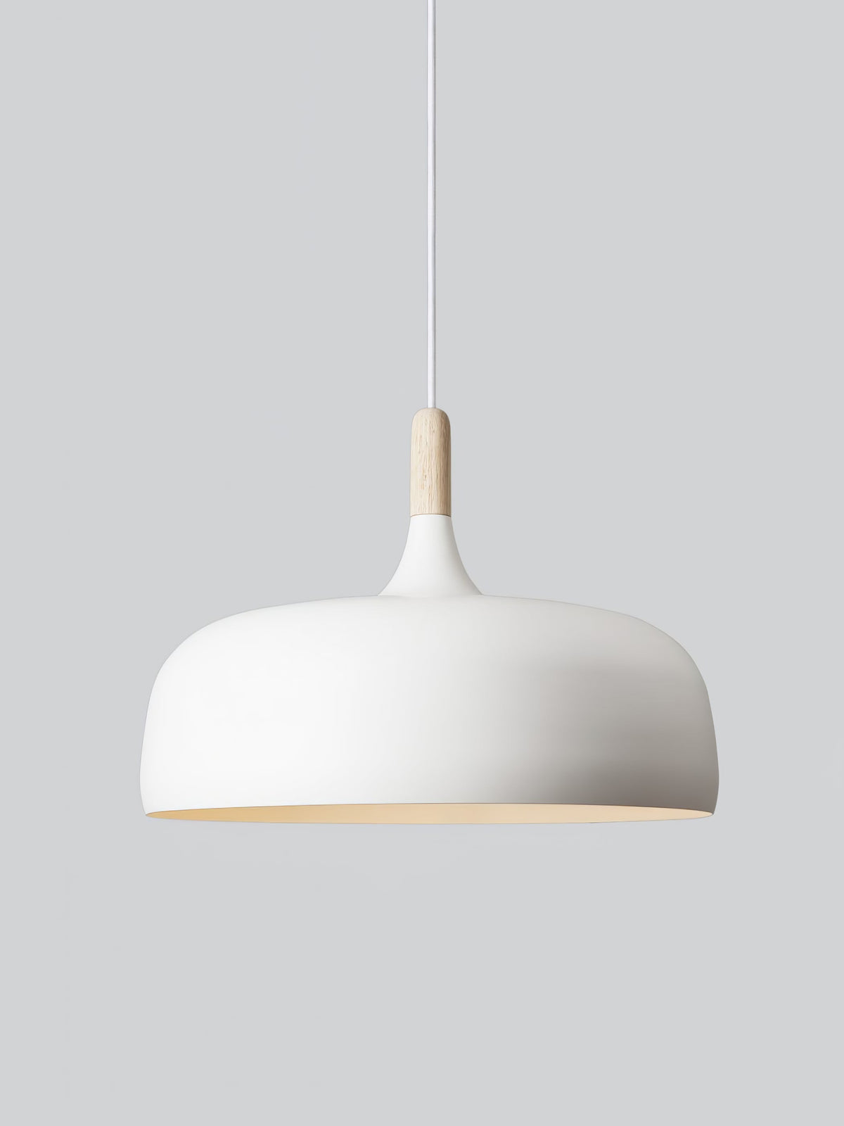 Sylivenne lampada a sospensione con paralume bianco in legno