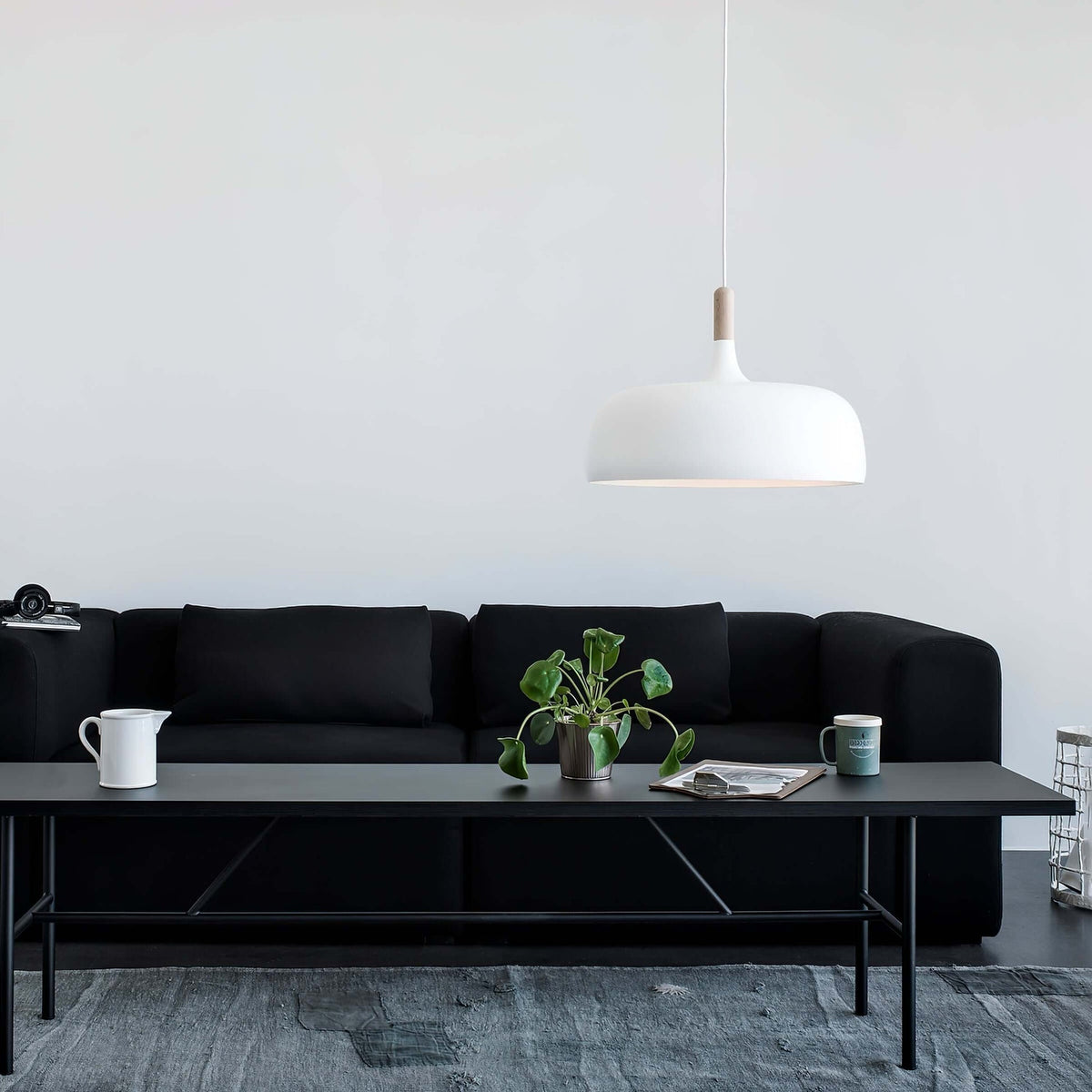Sylivenne lampada a sospensione con paralume bianco in legno