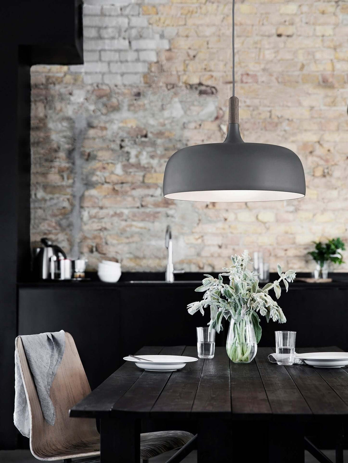 Sylivenne lampada a sospensione con paralume bianco in legno