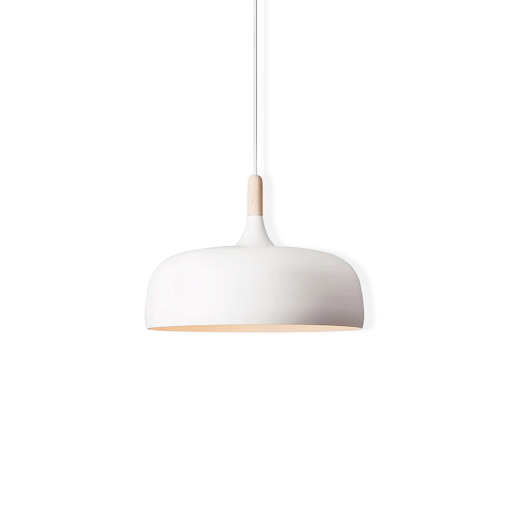 Sylivenne lampada a sospensione con paralume bianco in legno