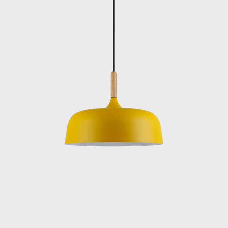 Sylivenne lampada a sospensione con paralume bianco in legno