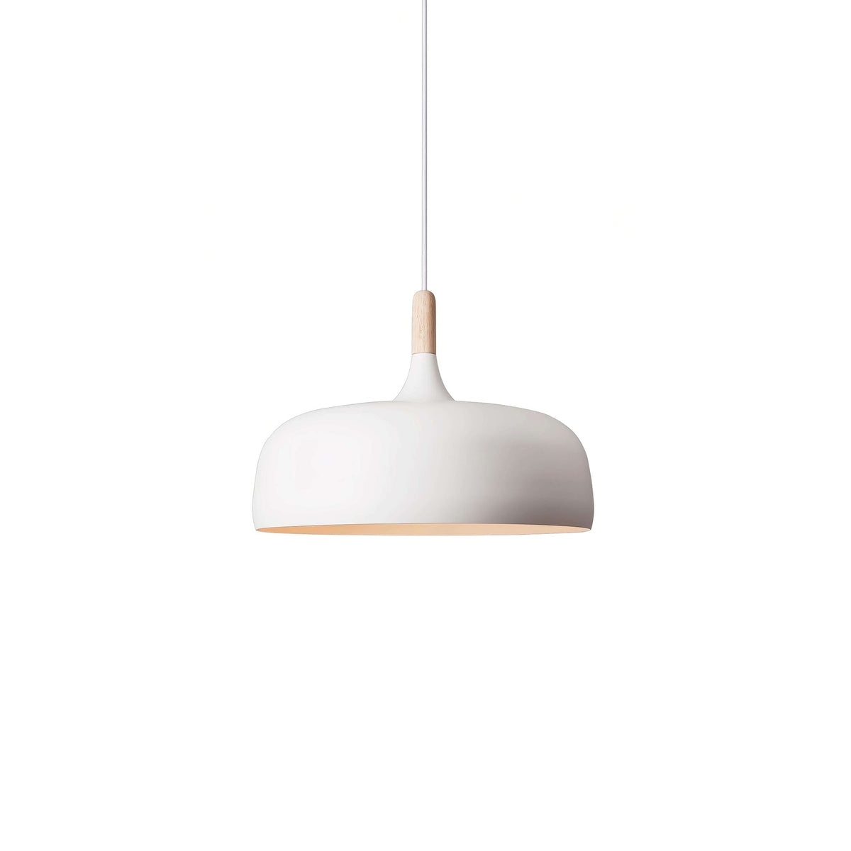 Sylivenne lampada a sospensione con paralume bianco in legno