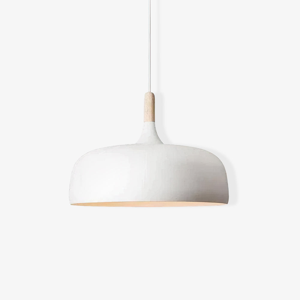 Sylivenne lampada a sospensione con paralume bianco in legno