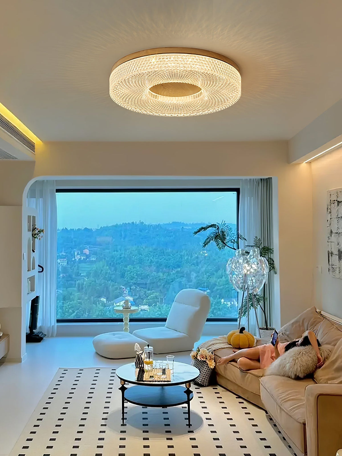 Nirinelle lampada da soffitto Anello in acrilico moderno minimalista