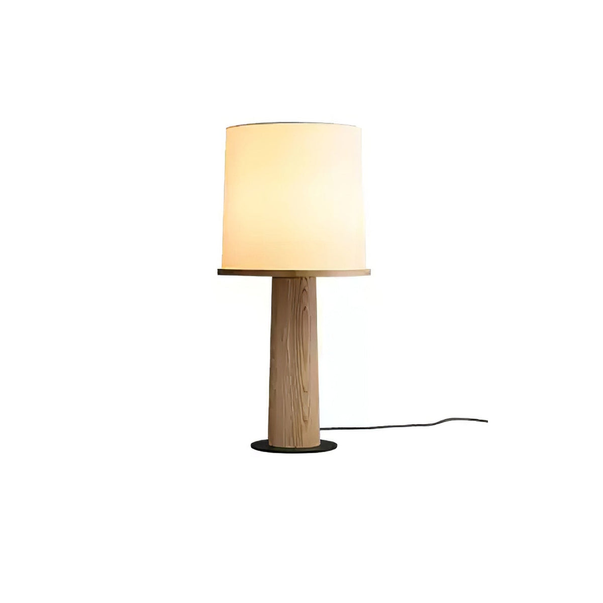 Rinirielle lampada da tavolo in legno e tessuto contemporanea
