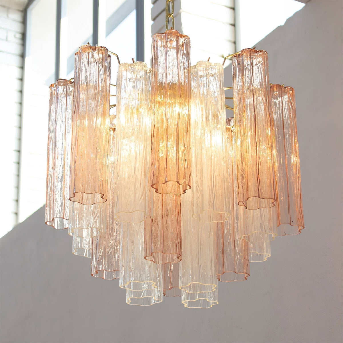Lioraelle lampadario Tubo in vetro a Strati di lusso