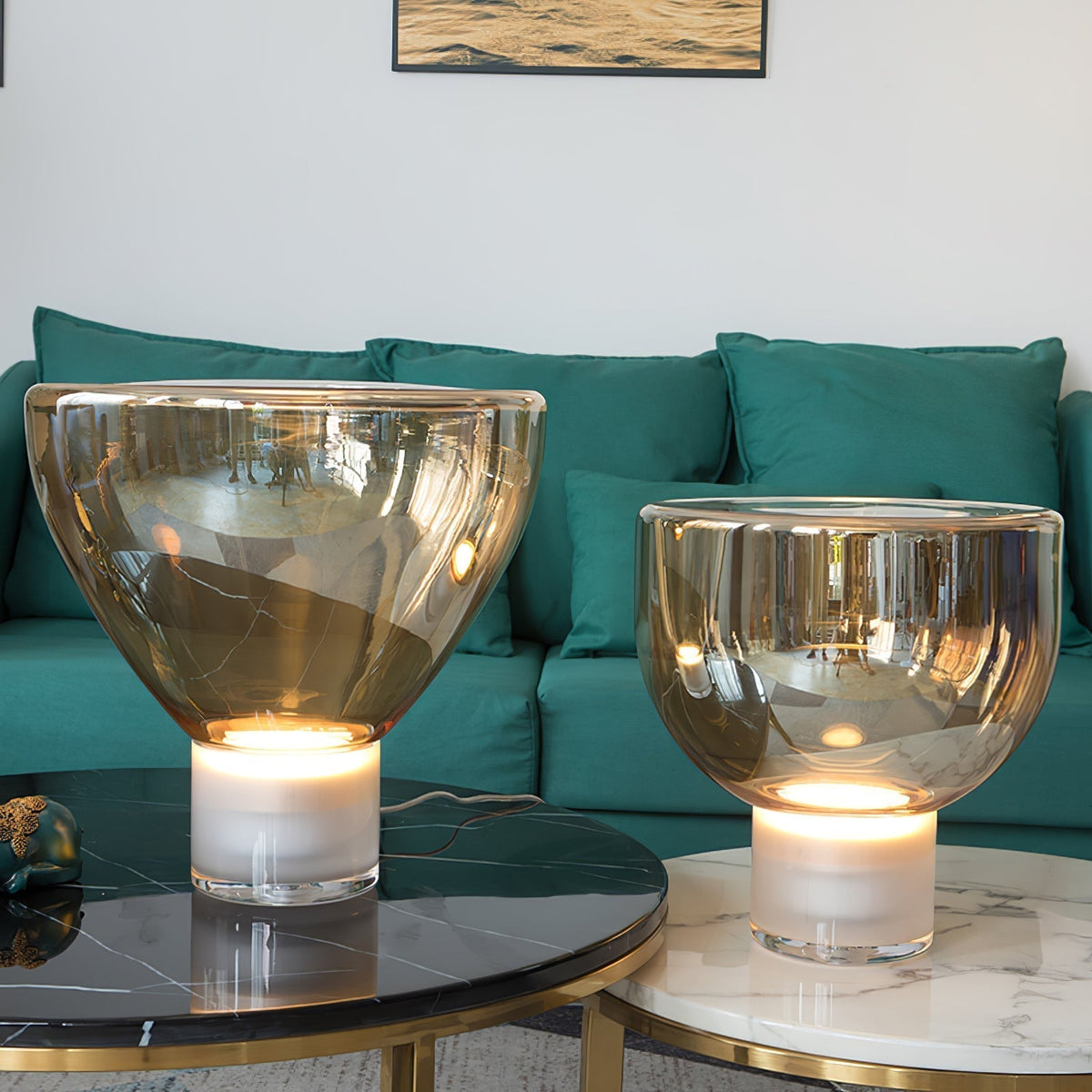 Cavm lampada da tavolo in vetro elegante