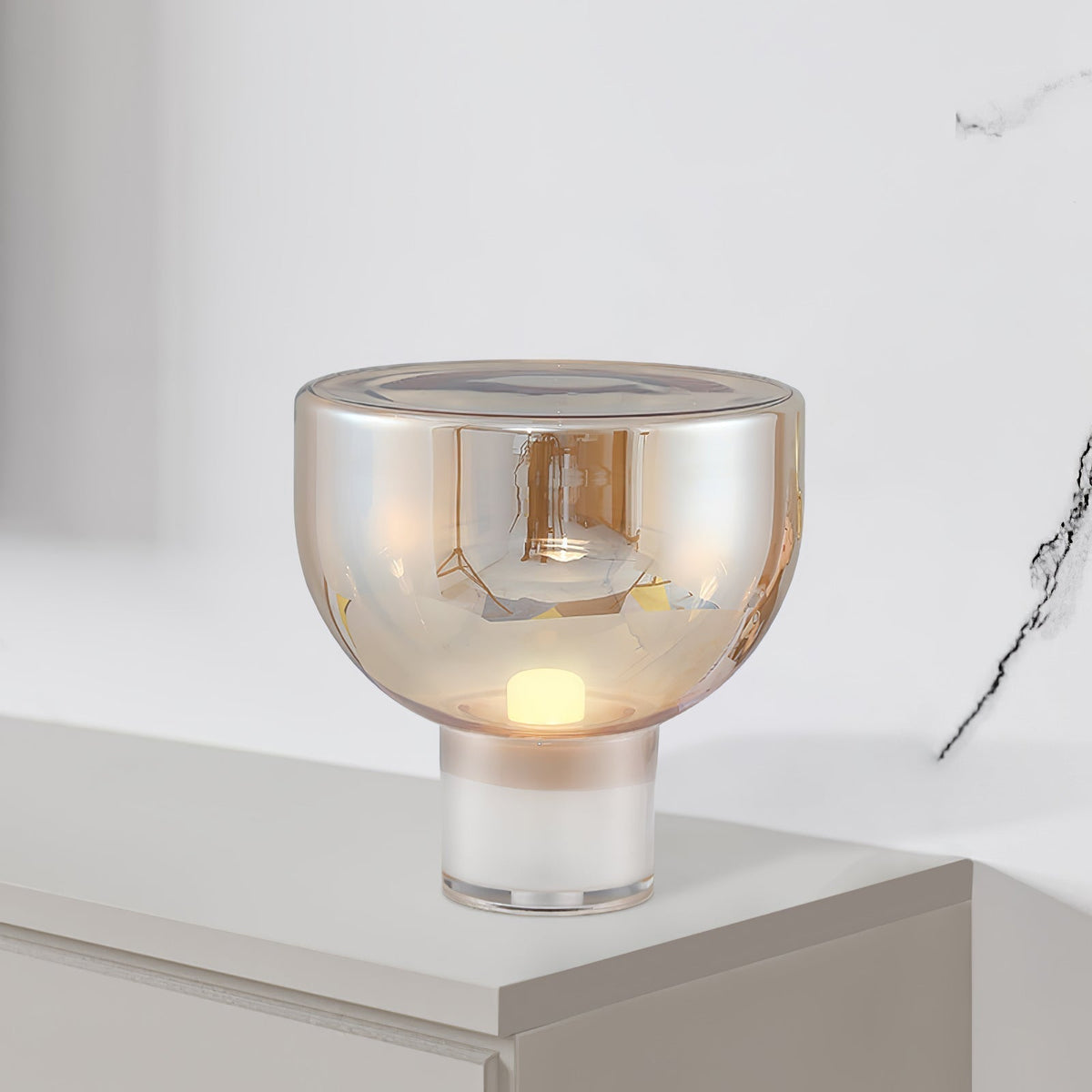 Cavm lampada da tavolo in vetro elegante