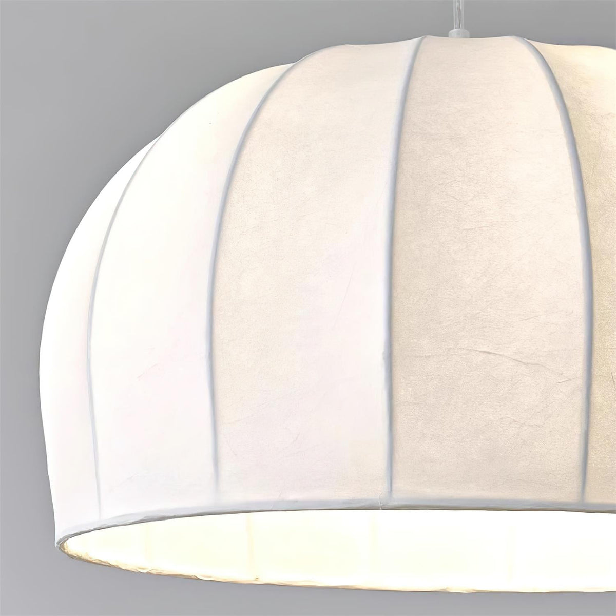 Fioeina lampada a sospensione con paralume in tessuto bianco
