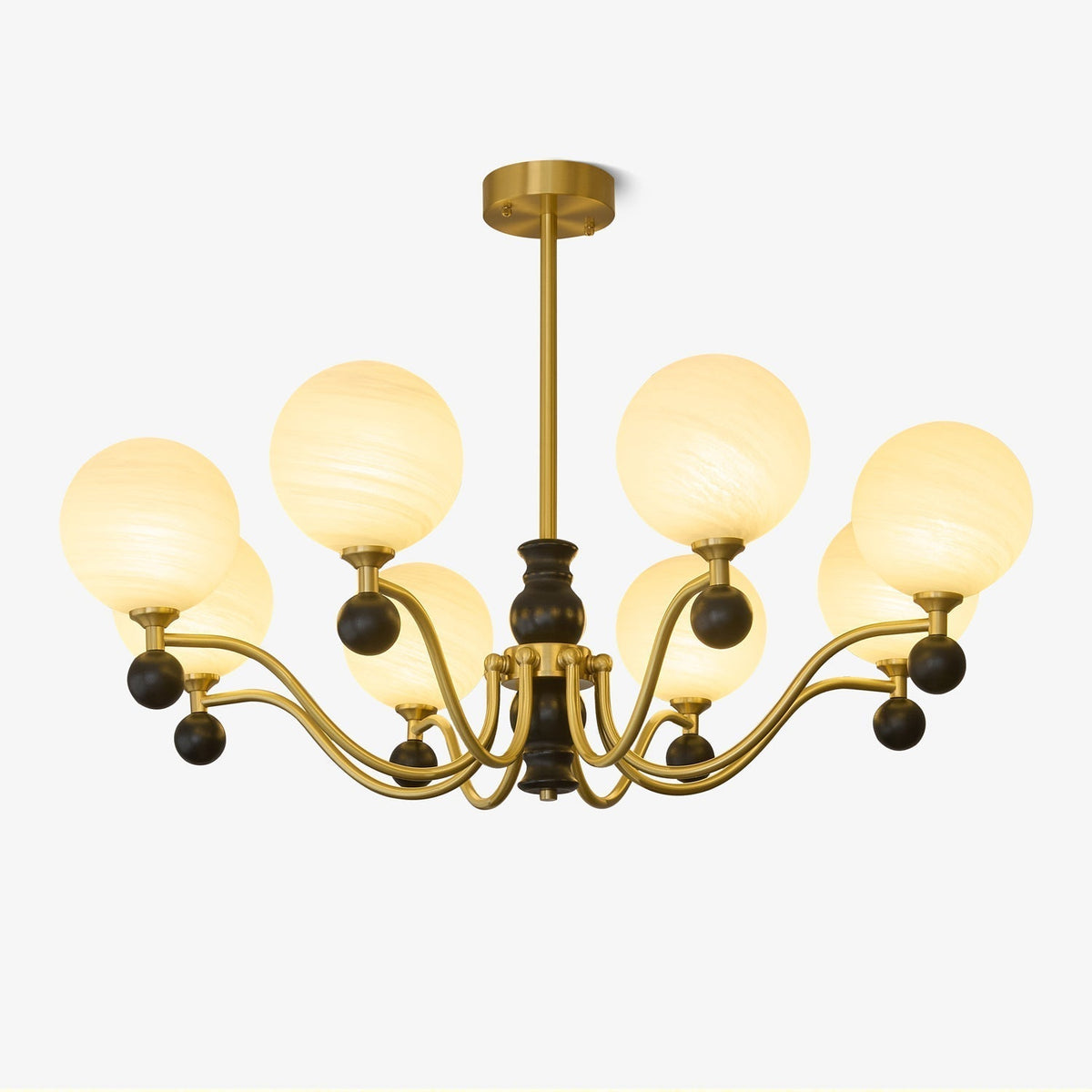 Ershaan lampadario sfera Eleganza vintage in ottone e legno