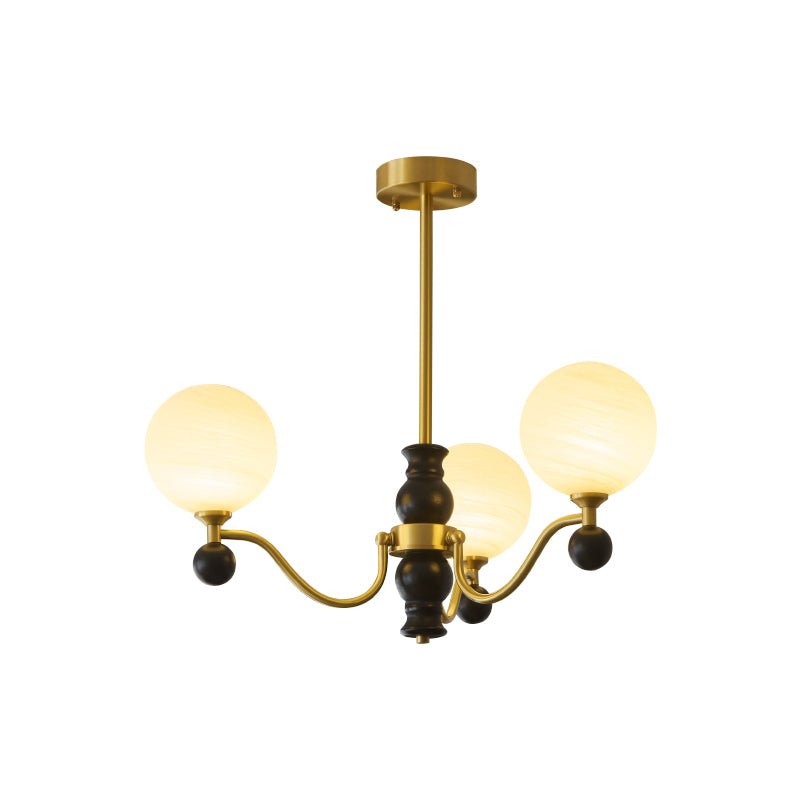 Ershaan lampadario sfera Eleganza vintage in ottone e legno